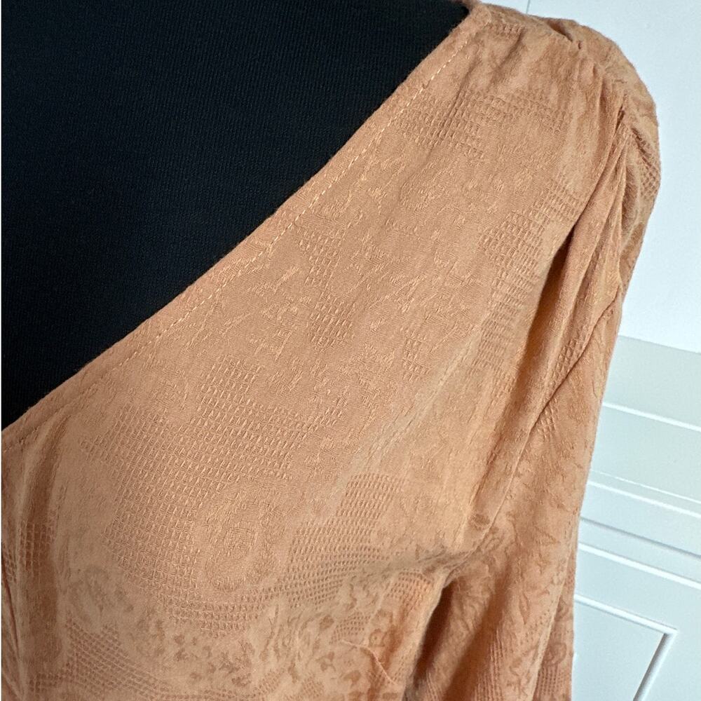 Umgee 3/4 Sleeve V-Neck Tiered Maxi Dress V-Back Cotton Boho Pullover Size 1X - Picture 6 of 15